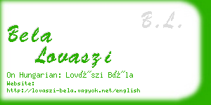 bela lovaszi business card